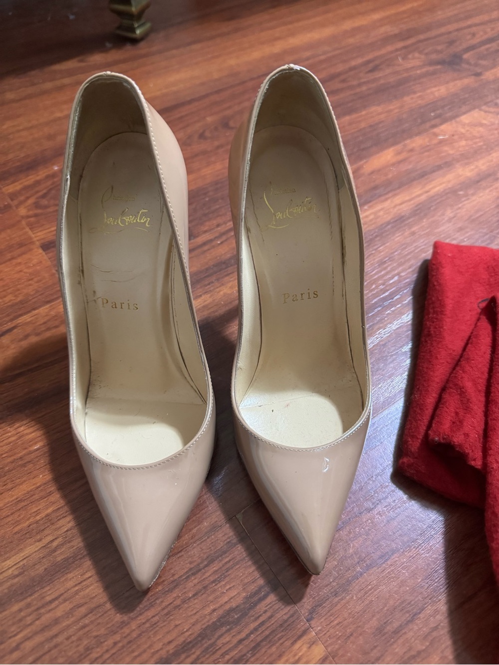 Christian Louboutin So Kate 120m Nude Patent Pointed-Toe Pumps